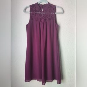 A. BYER Burgundy Lace Mini Dress size M